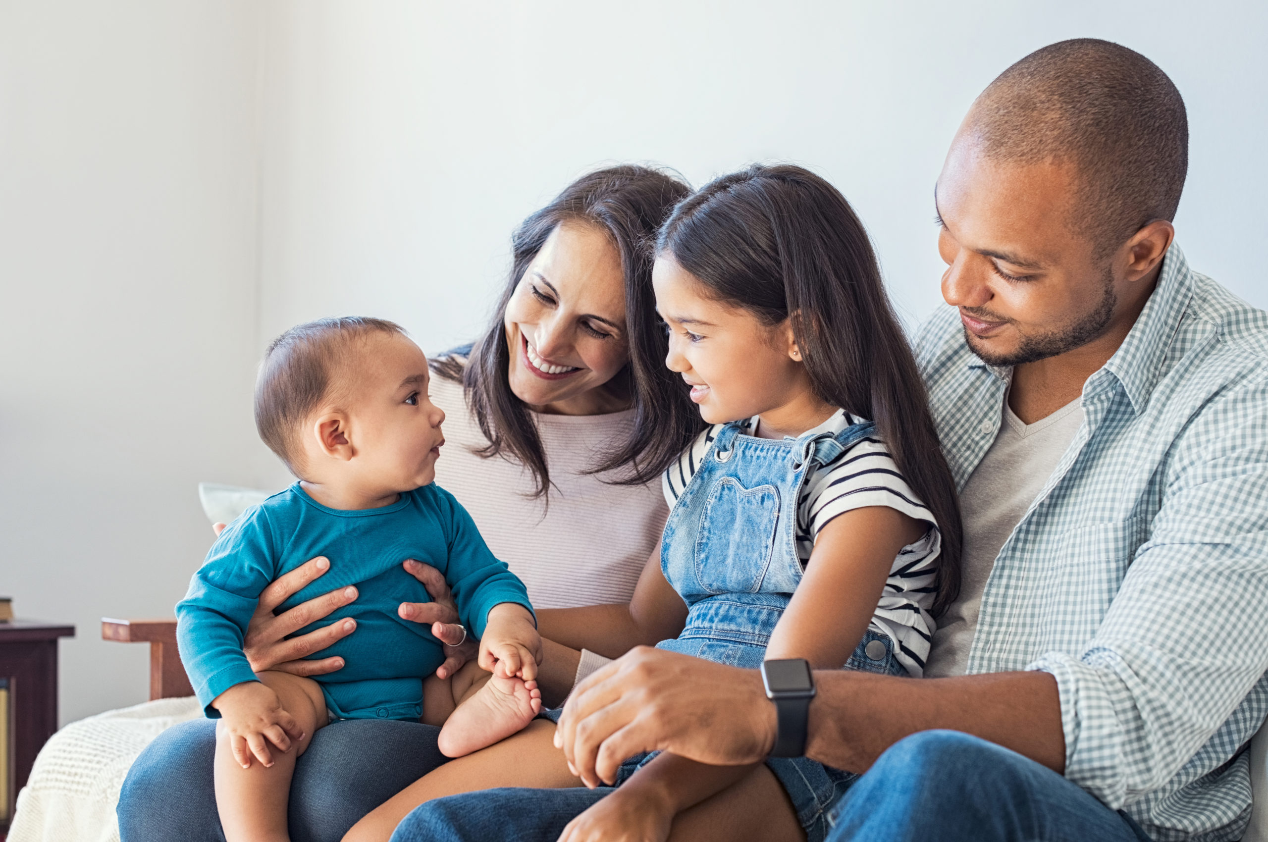Family smiling together